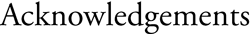 Acknowledgements